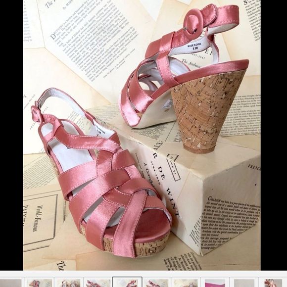 Jeffrey Campbell Satin Cork Platform Sandal 8.5 - Picture 3 of 6